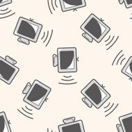 Computer-related desktop icon cartoon seamless pattern background N42