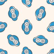 Computer-related desktop icon cartoon seamless pattern background N59