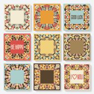 set of cards with kaleidoscope pattern N5