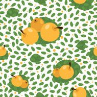 Seamless floral pattern background with fruits N2