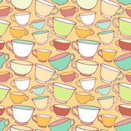 Seamless pattern with decorative cups