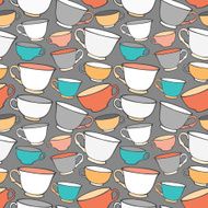 Seamless pattern with decorative cups N2