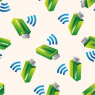 Computer-related desktop icon cartoon seamless pattern background N84