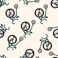 transportation bike cartoon seamless pattern background N52