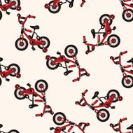 transportation bike cartoon seamless pattern background N53