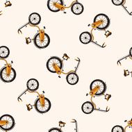 transportation bike cartoon seamless pattern background N54