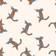 animal cat cartoon seamless pattern background N22