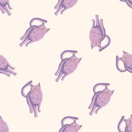 animal cat cartoon seamless pattern background N24