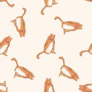 animal cat cartoon seamless pattern background N26