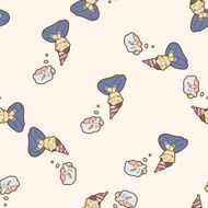 birthday make a wish cartoon seamless pattern background
