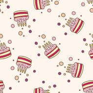 cake cartoon seamless pattern background N3
