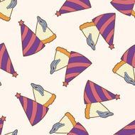 Birthday hat cartoon seamless pattern background N2