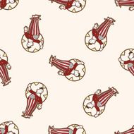 circus clown cartoon seamless pattern background N19