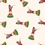 circus tamer cartoon seamless pattern background N3