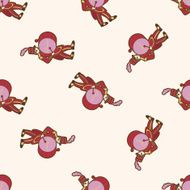 circus performer cartoon seamless pattern background