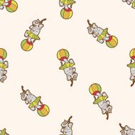 circus animal cartoon seamless pattern background N26