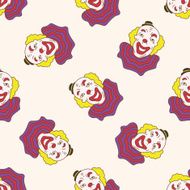 circus clown cartoon seamless pattern background N20