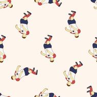 Sport soccer player cartoon seamless pattern background N19