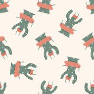 monster cartoon seamless pattern background N37