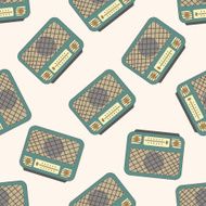 radio cartoon seamless pattern background N61
