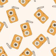 radio cartoon seamless pattern background N63