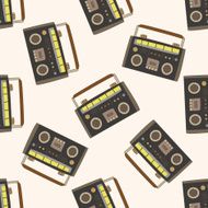 radio cartoon seamless pattern background N65
