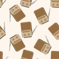 radio cartoon seamless pattern background N66