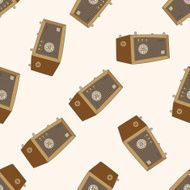 radio cartoon seamless pattern background N67