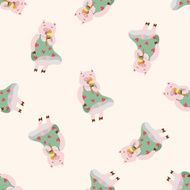 animal pig summer cartoon seamless pattern background