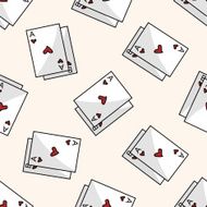 casino poker card cartoon seamless pattern background N5