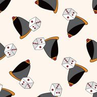 casino dice cup cartoon seamless pattern background N4