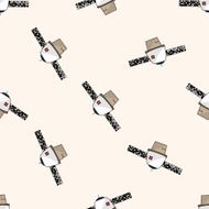 Space Satellite cartoon seamless pattern background N8