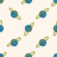 Space planet cartoon seamless pattern background N13