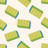 Building cartoon seamless pattern background N28