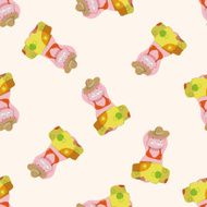 animal hippo summer cartoon seamless pattern background