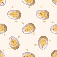 easter painting egg cartoon seamless pattern background N25