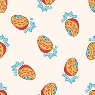 easter painting egg cartoon seamless pattern background N27
