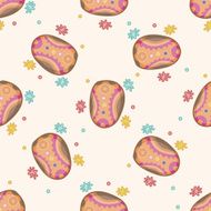 easter painting egg cartoon seamless pattern background N28