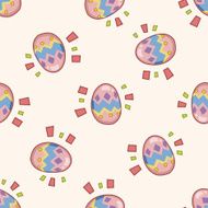 easter painting egg cartoon seamless pattern background N33