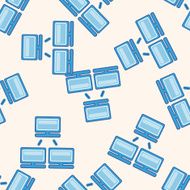 Computer-related desktop icon cartoon seamless pattern background N110
