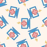 Computer-related desktop icon cartoon seamless pattern background N120