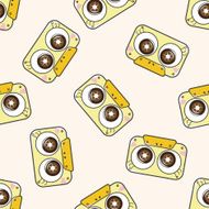 Audiotape cartoon seamless pattern background N35