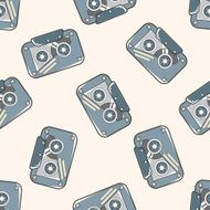 Audiotape cartoon seamless pattern background N42