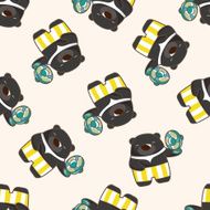 animal bear summer cartoon seamless pattern background N2