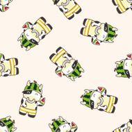 animal cow summer cartoon seamless pattern background