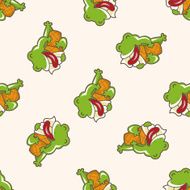 animal frog summer cartoon seamless pattern background N2