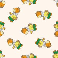animal horse winter cartoon seamless pattern background