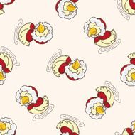 animal duck winter cartoon seamless pattern background