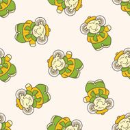 animal goat winter cartoon seamless pattern background