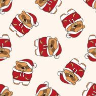 animal bear winter cartoon seamless pattern background